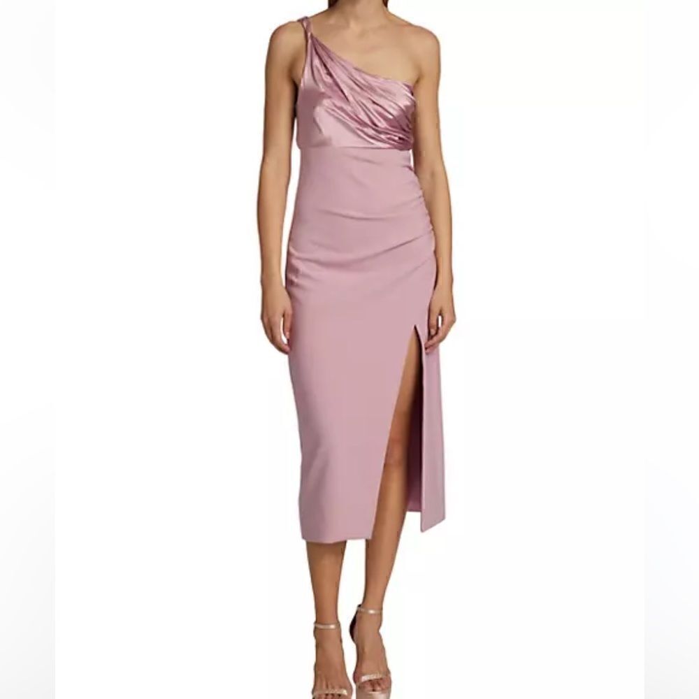 Cinq A Sept Pink Sand Trenton Half shoulder dress size 0 - Picture 5 of 11
